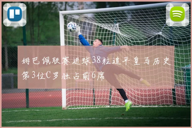 姆巴佩联赛进球38粒追平皇马历史第3位C罗独占前6席